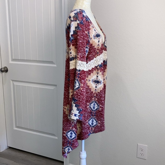 Jody California Vintage 90s Cardigan Sweater Western Bohemian Large - Picture 5 of 12